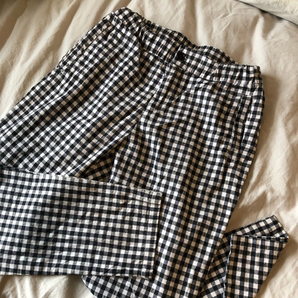 One Size Checkered Cropped Brandy Melville Pants - Picture 1 of 4